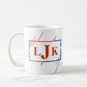 Änderung anfängliche Monogramm braune blaue Schlag Kaffeetasse (Links)