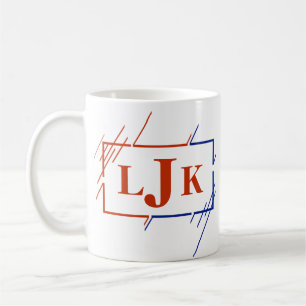 Änderung anfängliche Monogramm braune blaue Schlag Kaffeetasse
