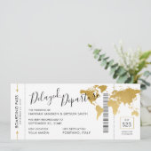 Änderung bei Plänen Gold Map Boarding Ticket Weddi Ankündigung (Stehend Vorderseite)