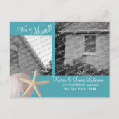 Änderung der Adresse am Strand mit Foto Ankündigungspostkarte (Vorderseite)