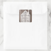 Änderung der Adresse Aufkleber Holz Haus (Tasche)