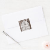 Änderung der Adresse Aufkleber Holz Haus (Umschlag)