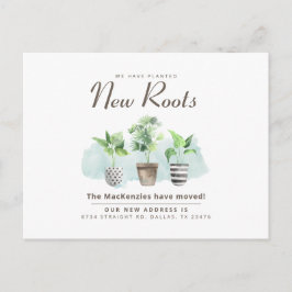 Änderung der Adresse Botanischer Bewegung Ankündigungspostkarte