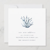 Änderung der Adresse, die sich bewegt, durch blaue Ankündigung (Vorderseite)