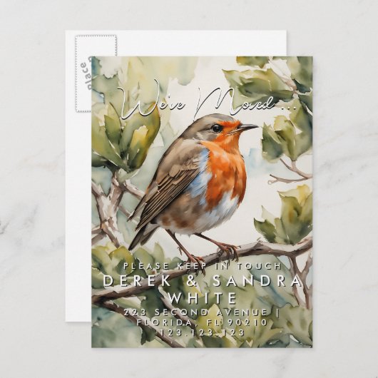 Änderung der Adresse, die wir verschoben Anzeige P Ankündigungspostkarte (Vorne/Hinten)