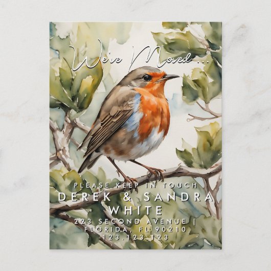 Änderung der Adresse, die wir verschoben Anzeige P Ankündigungspostkarte (Vorderseite)