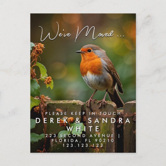 Änderung der Adresse, die wir verschoben haben Ankündigungspostkarte (Vorderseite)