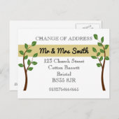 Änderung der Adresse einfache Blätter Baum Ankündigungspostkarte (Vorne/Hinten)