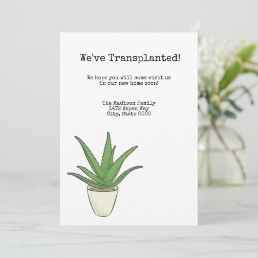 Änderung der Adresse Einladung (Stehend Vorderseite)