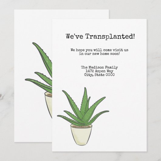 Änderung der Adresse Einladung (Vorne/Hinten)