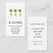 Änderung der Adresse |Einsteckkarte bewegen Visitenkarte (Vorne/Hinten)