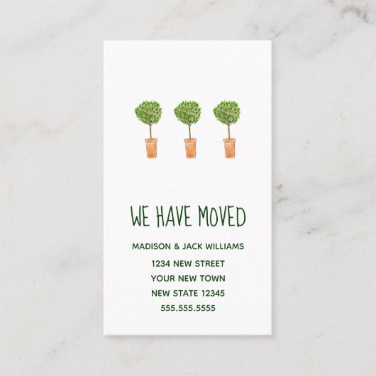 Änderung der Adresse |Einsteckkarte bewegen Visitenkarte (Vorderseite)