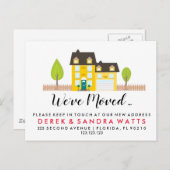 Änderung der Adresse gelb Haus haben wir umgezogen Ankündigungspostkarte (Vorne/Hinten)