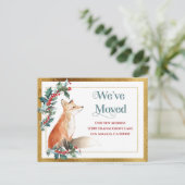 Änderung der Adresse Gold, die wir übertragen Urla Ankündigungspostkarte (Stehend Vorderseite)