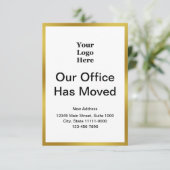 Änderung der Adresse Gold und White Template Ankündigung (Stehend Vorderseite)