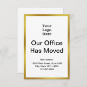 Änderung der Adresse Gold und White Template Ankündigung (Vorne/Hinten)