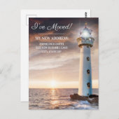 Änderung der Adresse Leuchtturm Küste Sonnenunterg Postkarte (Vorne/Hinten)