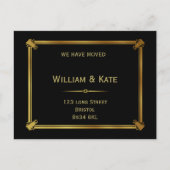 Änderung der Adresse Postkarte Art Deco Gold (Vorderseite)