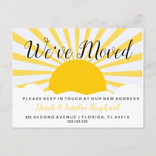 Änderung der Adresse Postkarte haben wir die Sonne (Vorderseite)