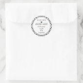 Änderung der Adresse schwarzer Polka-Punkte Runder Aufkleber (Tasche)