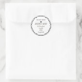 Änderung der Adresse schwarzer Polka-Punkte Runder Aufkleber (Tasche)