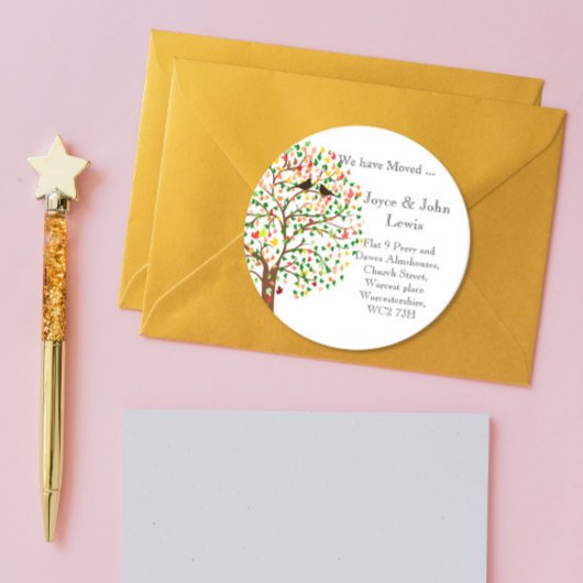 Änderung der Adresse Stickers Herbst Stammbaum