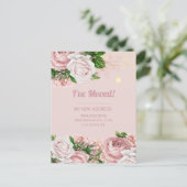 Änderung der Adresse Vintages Blumenzellenlicht in Postkarte (Stehend Vorderseite)