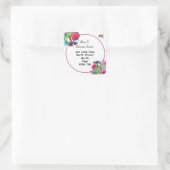 Änderung der Adresse Wasserfarbeffekt Blumenquadra Quadratischer Aufkleber (Tasche)