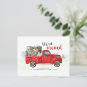 Änderung der Adresse Wasserfarbener LKW-Bewegung Ankündigungspostkarte (Stehend Vorderseite)