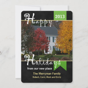 Änderung der Adresse Weihnachtskarte mit Foto Feiertagskarte