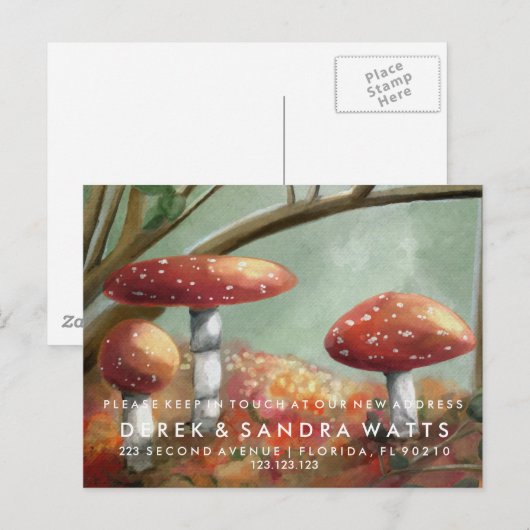 Änderung der Adressenankündigung toadstool Ölfarbe Ankündigungspostkarte (Vorne/Hinten)