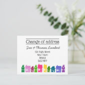 Änderung der Adressenfarbe neue Zuhause verschoben Ankündigungspostkarte (Stehend Vorderseite)