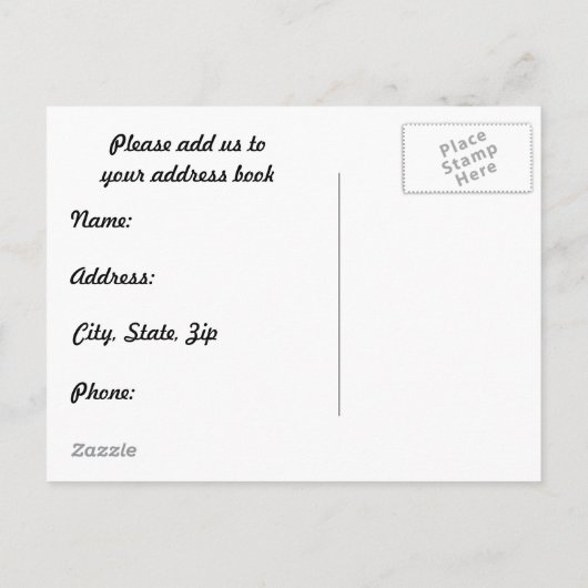 Änderung der Adresskarte Ankündigungspostkarte (Rückseite)