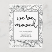 Änderung der Adresskarte Design Schwarz/Weiß Ankündigungspostkarte (Vorderseite)