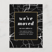 Änderung der Adresskarte Design Schwarz/Weiß Ankündigungspostkarte (Vorderseite)