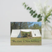 Änderung der Adresskarte - Zelt Ankündigungspostkarte (Stehend Vorderseite)