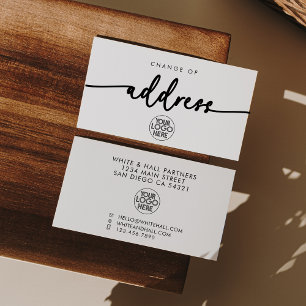 Änderung der Adressschrift für moderne Geschäftslo Mitteilungskarte