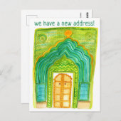 Änderung der Adressverschiebung Pfauenwasserfarbe Postkarte (Vorne/Hinten)