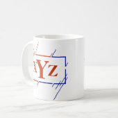 Änderung der anfänglichen monogramm braunen blauen kaffeetasse (Vorderseite Links)