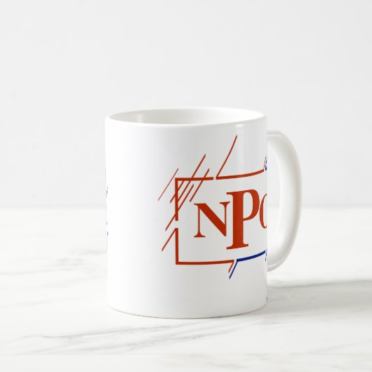 Änderung der anfänglichen monogramm braunen blauen kaffeetasse (VorderseiteRechts)