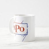 Änderung der anfänglichen monogramm braunen blauen kaffeetasse (Vorderseite Links)