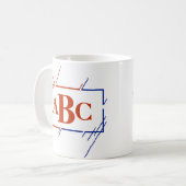 Änderung der anfänglichen monogramm braunen blauen kaffeetasse (Vorderseite Links)