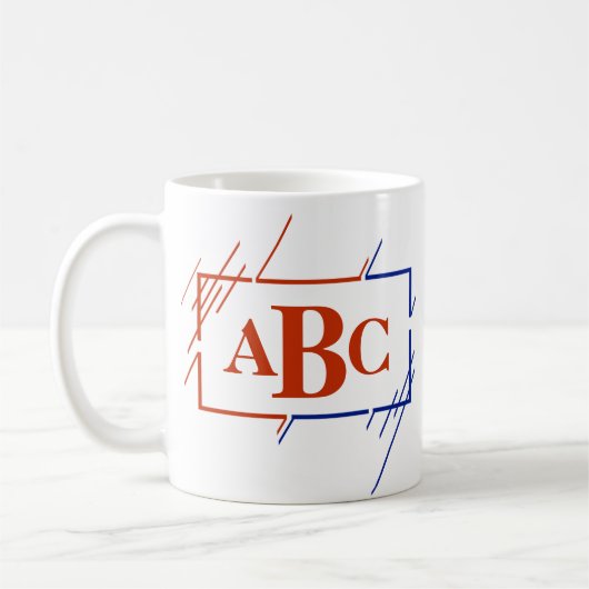 Änderung der anfänglichen monogramm braunen blauen kaffeetasse (Links)