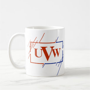 Änderung der anfänglichen monogramm braunen blauen kaffeetasse