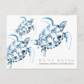 Änderung der Anschrift Cards Blue Sea Turtles am S Postkarte (Vorderseite)