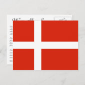 Änderung der Anschrift, dänische Flagge, Dannebrog Ankündigungspostkarte (Vorne/Hinten)