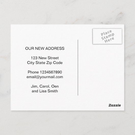 Änderung der Anschrift der roten Scheune, die auf  Postkarte (Rückseite)