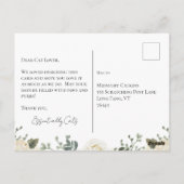 Änderung der Anschrift, Katzen, Ankündigung des Lk Postkarte (Rückseite)