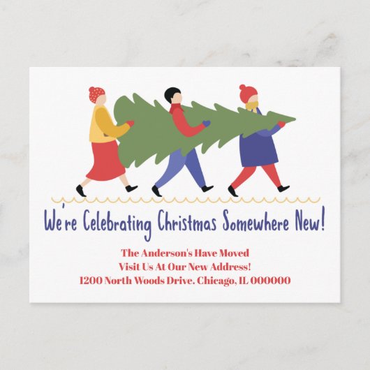Änderung der Anschrift Neue Zuhause-Adresse Ankündigungspostkarte (Vorderseite)