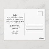 Änderung der Anschrift Postkarte (Rückseite)